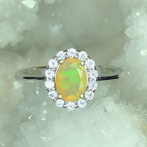 Oval Fire Opal Ring